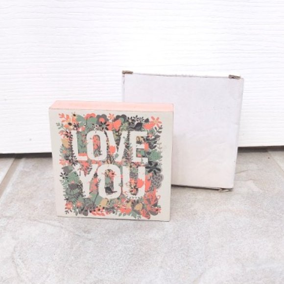 NEW Vintage Style Love You Flower Canvas Gift Decoration - Picture 2 of 5